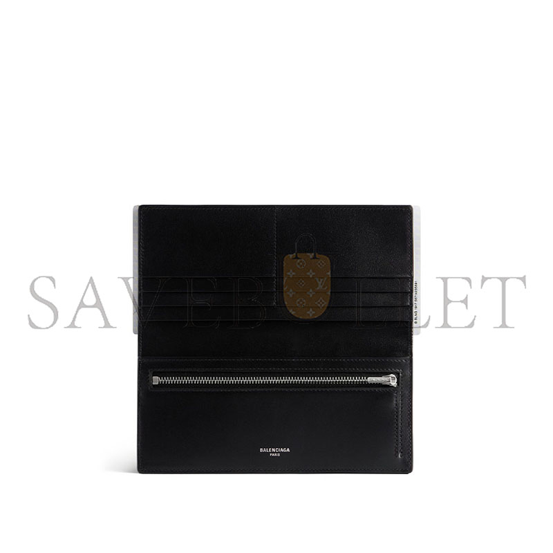 BALENCIAGA MEN'S PASSPORT LONG WALLET 1 TICKET IN BLACK 7877742AA3R1000 (20*10*1.5cm)